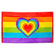 Vlag Regenboog Hart 90x150cm