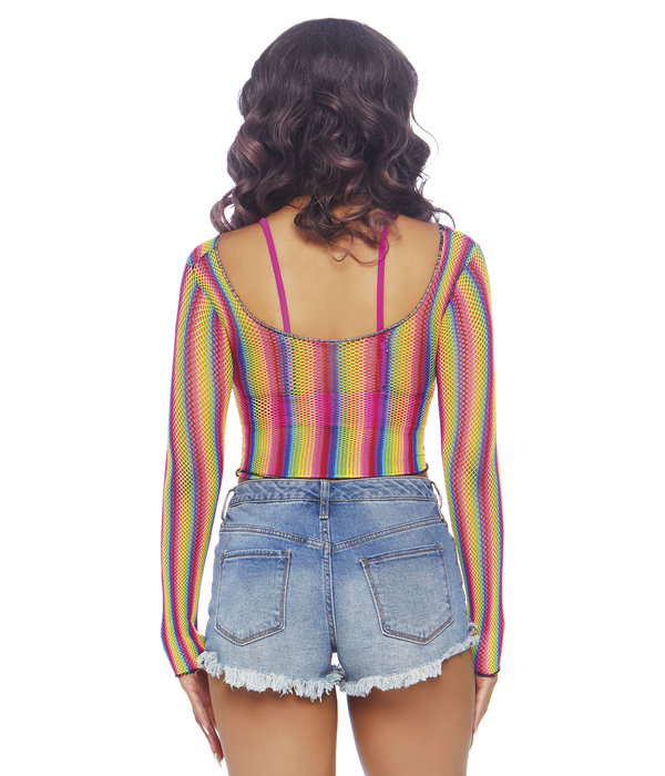 Regenboog visnet Crop top