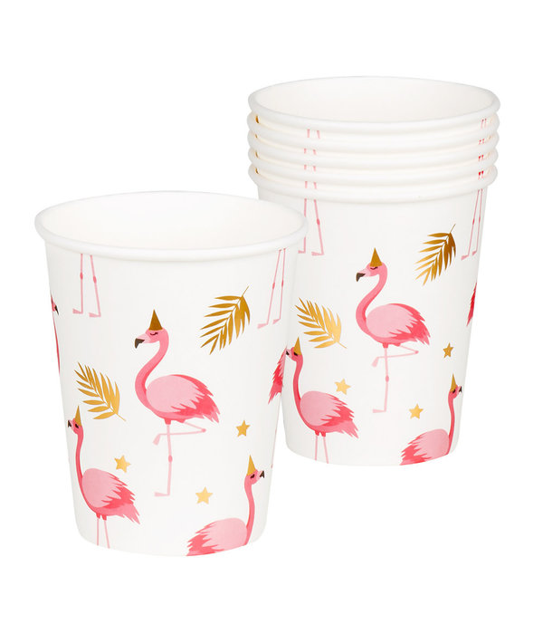 Feestbekers Flamingo (10st)