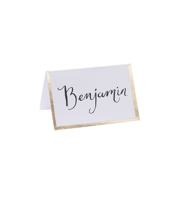 Bruiloft Naamkaartjes Goud/Wit (10st)
