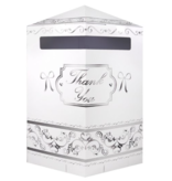 Bruiloft Kaarten Box 'Thank You' Wit/Zilver