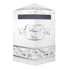 Bruiloft Kaarten Box 'Thank You' Wit/Zilver