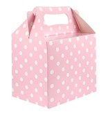 Geschenkdoosje Babyshower Babyroze met Stippen