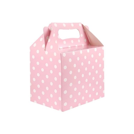 Geschenkdoosje Babyshower Babyroze met Stippen