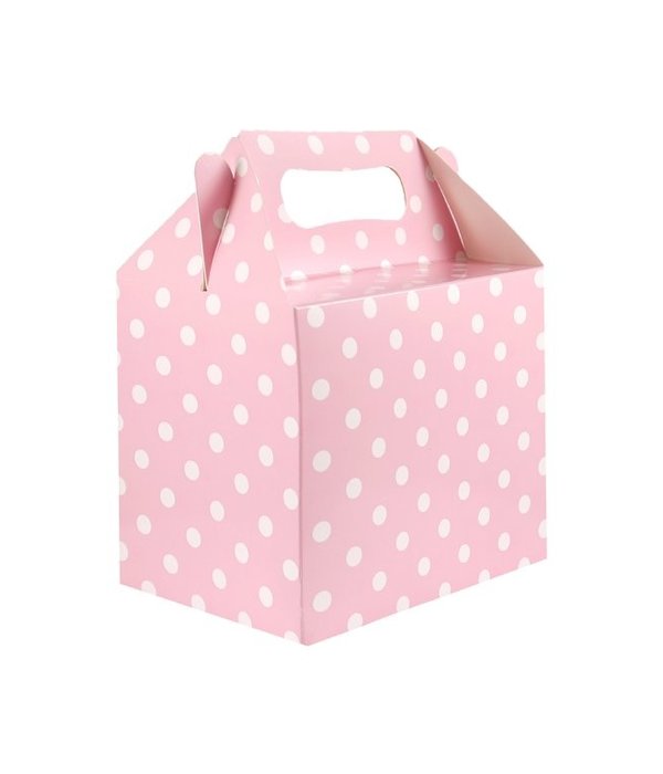 Geschenkdoosje Babyshower Babyroze met Stippen