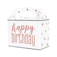 Traktatiebox Happy Birthday Rose Goud (6st)