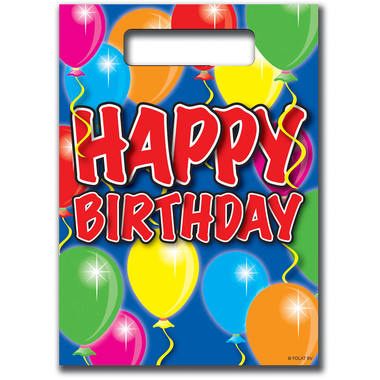 Uitdeelzakjes &apos;Happy Birthday&apos; Balloons (8st) afbeelding
