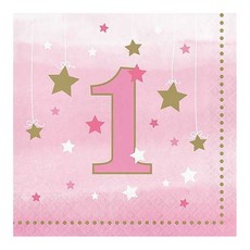 Servetten 1 Jaar  Twinkle Girl (16st)