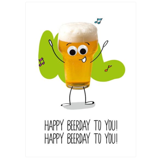 Verjaardagskaart 'Happy Beerday To You!'