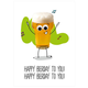 Verjaardagskaart 'Happy Beerday To You!'
