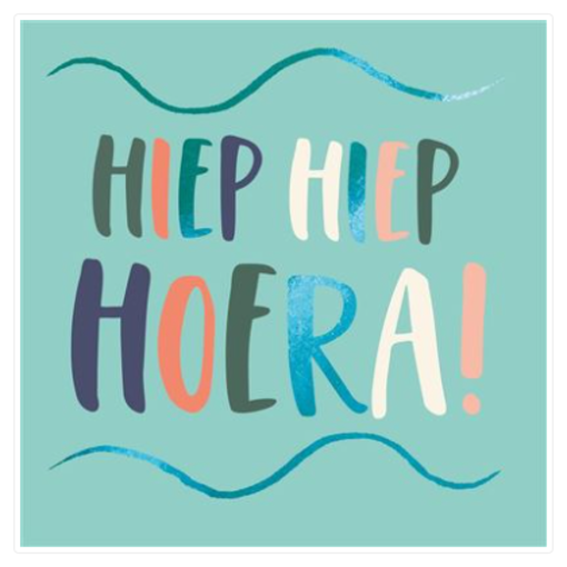 Verjaardagskaart 'Hiep Hiep Hoera!'