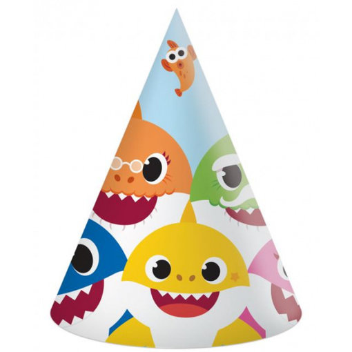Baby Shark Feest Hoedjes Party (6st)