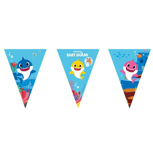 Baby Shark Vlaggenlijn Verjaardag Kind (2m)