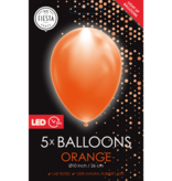 Oranje Led Ballonnen (5st)