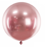Grote Glossy Ballon Rosegoud (60cm)