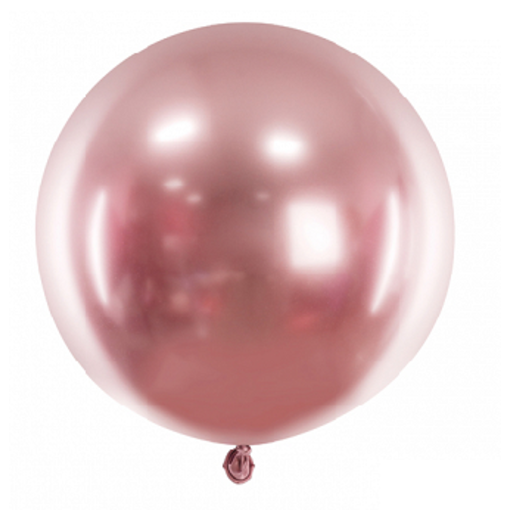 Grote Glossy Ballon Rosegoud (60cm)