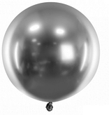 Grote Glossy Ballon Zilver (60cm)