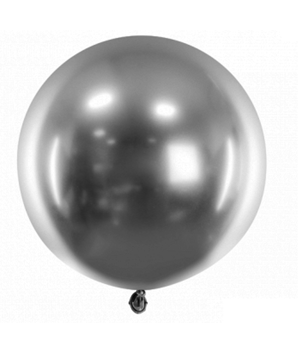 Grote Glossy Ballon Zilver (60cm)