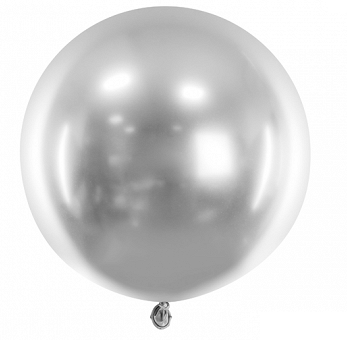 Grote Glossy Ballon Zilver (60cm)