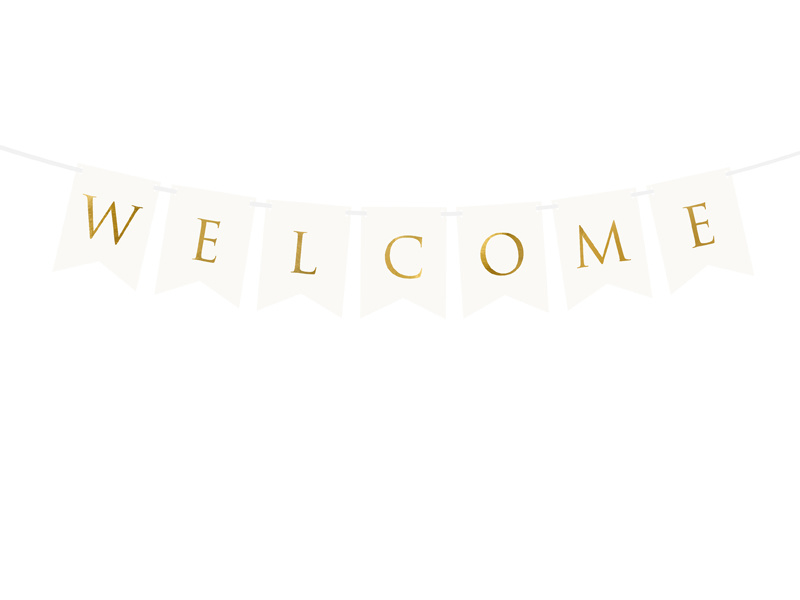 Welcome' Wit/Goud - 2.5 meter