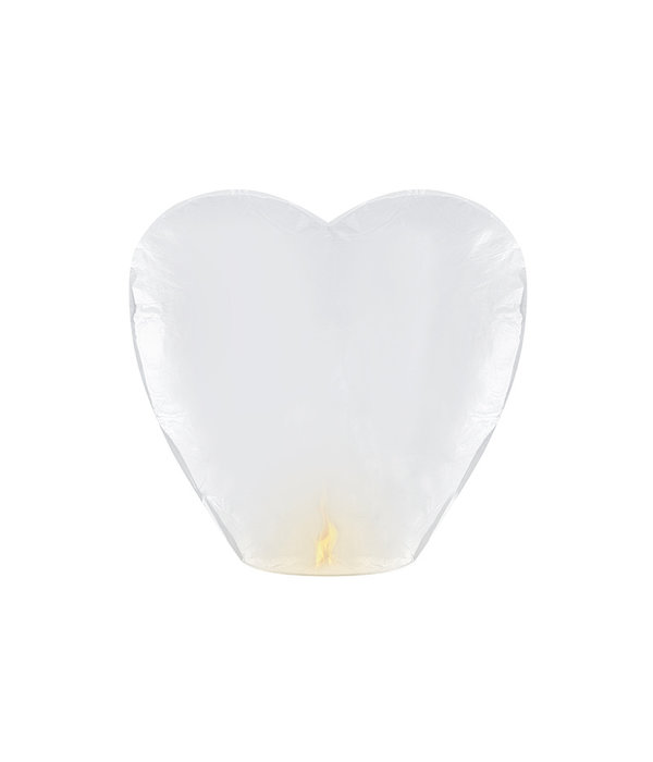 Wensballon Wit Hartvormig