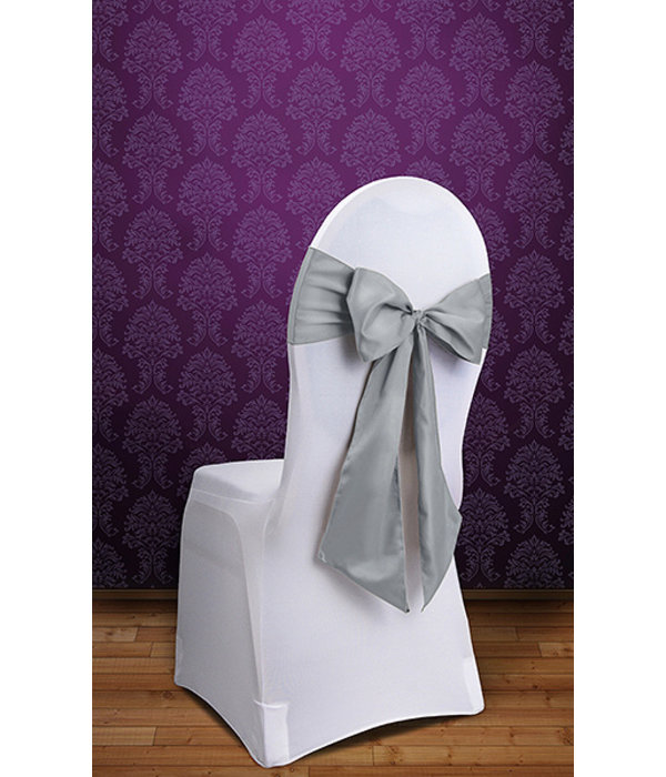 Stoel Decoratie Strik Zilver (275cm)