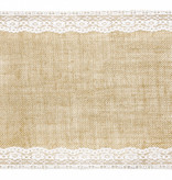 Jute Tafelloper met Kanten Rand (2,75m)