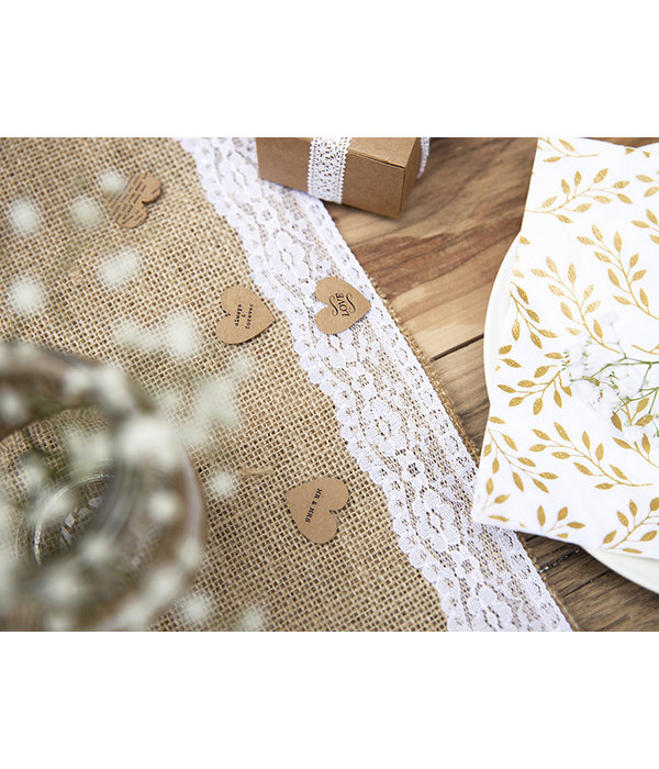 Jute Tafelloper met Kanten Rand (2,75m)