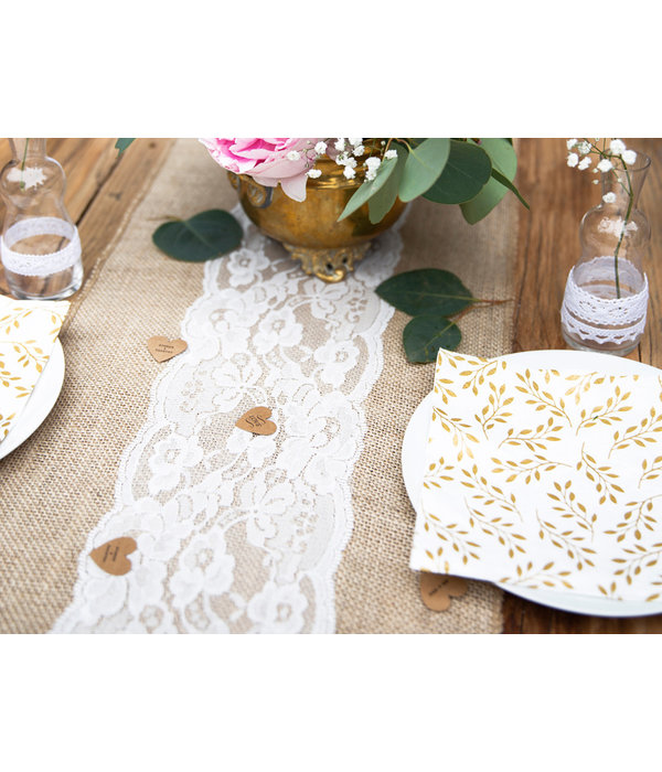 Tafelloper Jute Met Kant Midden (2,75m)