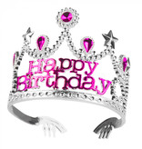Prinsessenkroontje 'Happy Birthday' Pink