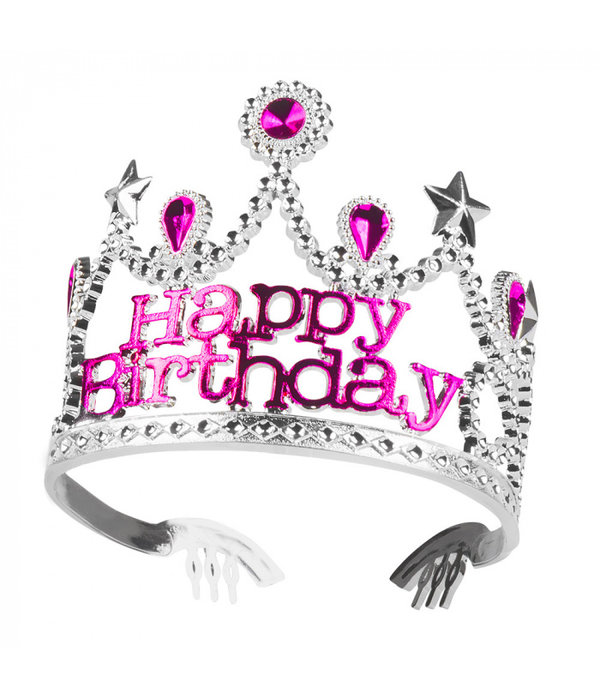 Prinsessenkroontje 'Happy Birthday' Pink