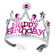 Prinsessenkroontje 'Happy Birthday' Pink