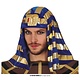 Hoofddoek Farao Blauw/Goud Kort