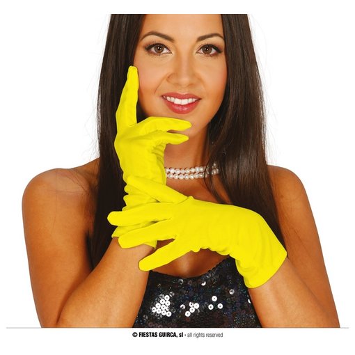 Korte Handschoenen Geel