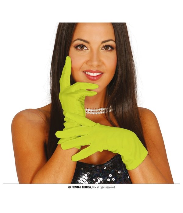 Korte Handschoenen Lime Groen