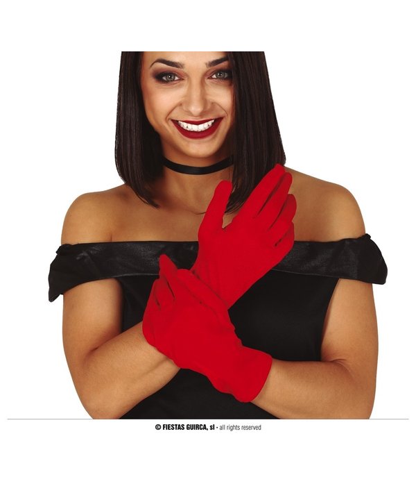 Korte Handschoenen Rood