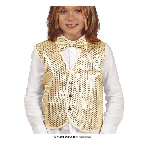 Gilet Pailletten Kind Goud