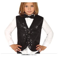 Zwart Gilet Pailletten Kind