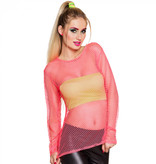 Visnet shirt neon roze