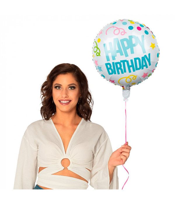 Folie Ballon Happy Birthday Confetti