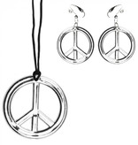 Peace ketting + oorbellen