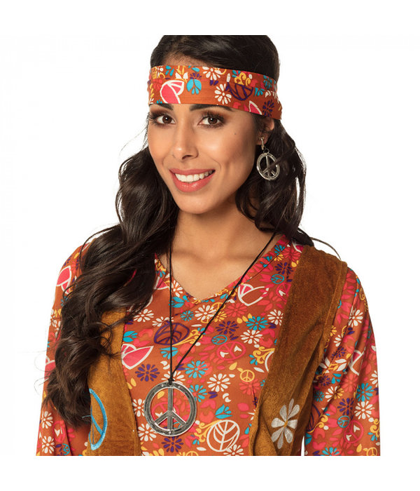 Peace ketting + oorbellen