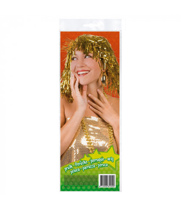 Lametta pruik goud