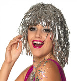 Lametta pruik zilver