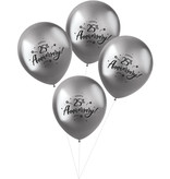 Ballonnen Metallic Zilver '25th Anniversary' (4 st)