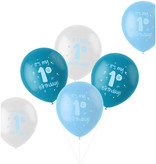 Ballonnen Set 'It's my 1st Birthday!' Blauw (6 st)