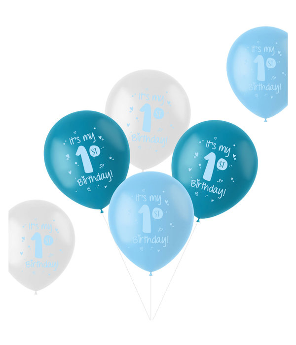 Ballonnen Set 'It's my 1st Birthday!' Blauw (6 st)