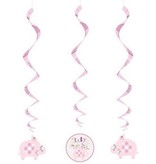 Swirls Hangdecoratie Olifant Roze Geboorte Meisje (3st)
