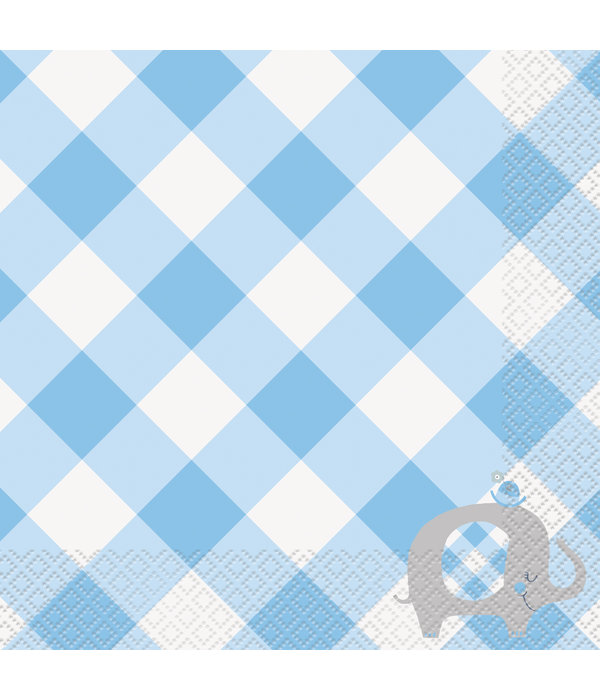 Servetten Olifant Blauw Geboorte Jongen (16st)