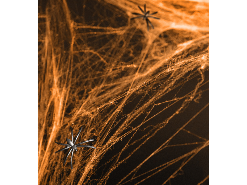 Spinnenweb Oranje met 2 Spinnen 60gr